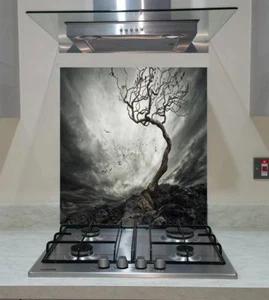 Splashback Toughened Glass Modern Unique Sky over Old Lonely Tree Any Sizes - Picture 1 of 3
