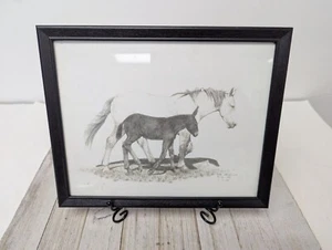 Jane McClure Jane's Prints Cavallo e asino migliori amici stampa incorniciata 10X8" - Foto 1 di 3