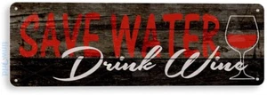 Beber vino Tin Metal Sign Bar Brewery Vinyard Wine Sign Decor Tin Sign B491 - Imagen 1 de 3