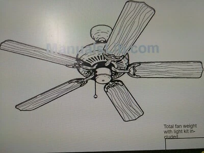MONTE CARLO BUILDER SUPREME  52"  CEILING FAN  5BS52WP  5  BLADE (LUBBY - Image 1 of 4