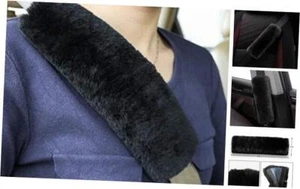 2pc Soft Genuine Sheepskin Wool Auto Seat Belt Cover Seatbelt Shoulder Pad for - Picture 1 of 7