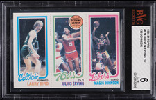 1980 Topps Magic Johnson Rookie Card RC Larry Bird Julius Erving BVG 6 EX-MT 