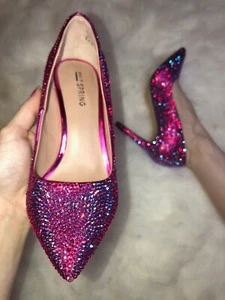 Bling Your Heels! Any Color Custom AUSTRIAN CRYSTALS Bedazzled Pumps Sandals - Bild 1 von 16