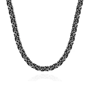 Stainless Steel Necklace Chain Byzantine 23 Inches 7.5mm Lobster Clasp B248 - Picture 1 of 7