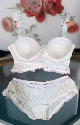 JUEGO DE SUJETADOR Y BRAGUITAS BLOOMERS LIGHT PINTHROPOLOGiE ELOiSE 2 PiECE LiNGERiE 34B XS Foto 1 de 4