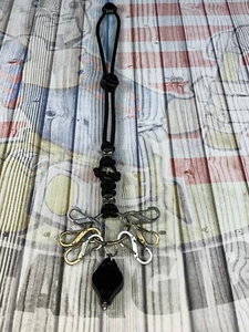 "Llavero de 14"" con cordón de muñeca Paracord con cuentas S/S llavero de tamaño nocturno y luz" - Imagen 1 de 7