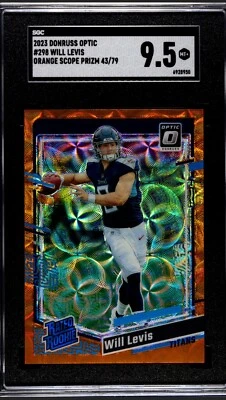2023 Donruss Optic Will Levis RC 橙色瞄准镜 #43/79 SGC 9.5 泰坦 SSP POP 1 — 第 1/2 张图片