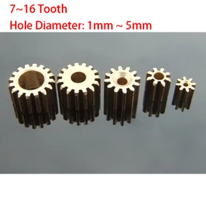7~16 Zahn Kupfer Zahnrad Zahnräder Spielzeug Getriebe DIY-Model für Motorwelle - Picture 1 of 13