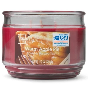 Mainstays Warm Apple Pie Scented 3-Wick Glass Jar Christmas Holiday Candle, 11.5 - Picture 1 of 5