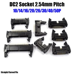 DC2 10/14/16/20/26/30/40P 2.54mm Pitch Right Angle Ejector Header Connector Male - Picture 1 of 21