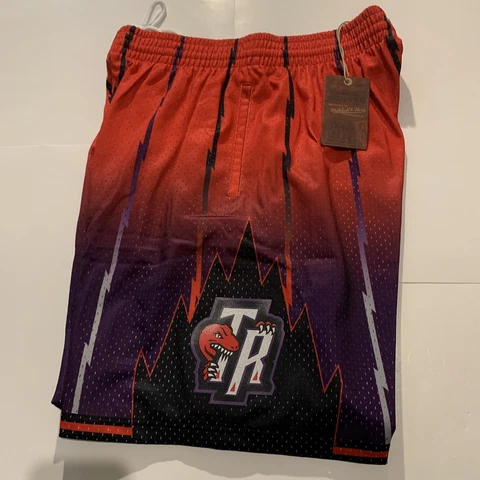 NWT Toronto Raptors Mitchell & Ness Hardwood Classics Shorts Men’s Size Large Cover