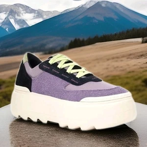 $130 UGG Marin Mega Lace Leather Platform Shoes Womens 10 41 Purple Trail Traine - Picture 1 of 7