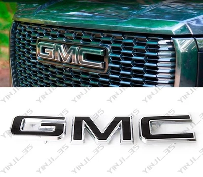 Rejilla delantera cromada negra emblema GMC insignia ajuste 2021-2026 Yukon Yukon XL Foto 1 de 4