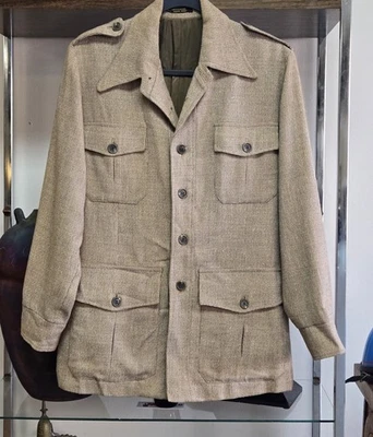 Chaqueta de tweed vintage SAFARI o chaqueta sahariana Foto 1 de 4