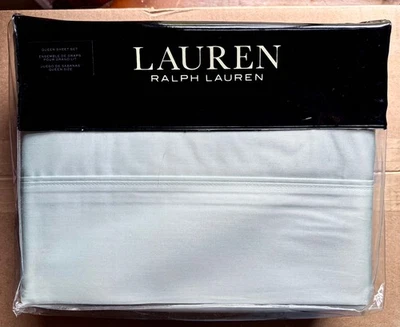 Juego de sábanas de algodón Ralph Lauren talla Queen DUNHAM SATÉN - COLOR: AZUL PÁLIDO Foto 1 de 4