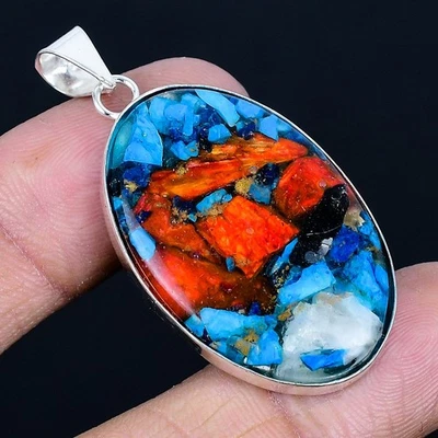 Pingente feito à mão folheado a prata 925 Spiny Oyster de 1,89" - Imagem 1 de 3