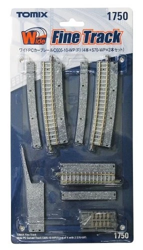 TOMIX 1750 N Gauge Wide PC Curve Rails C605-10-WP F 4 Pieces + S70-WP x  C605-10 - Image 1 of 1