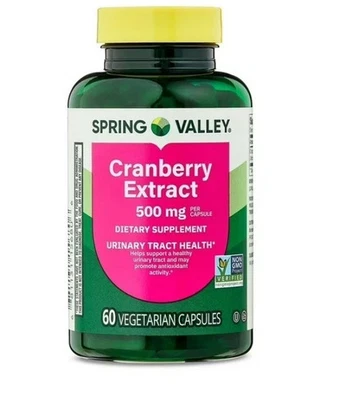 Extrato de cranberry Spring Valley cápsulas vegetarianas 500 mg 60 unidades - Imagem 1 de 3