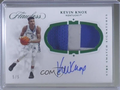2019-20 Flawless Collegiate Star Swatch Signatures Emerald /5 Kevin Knox II Auto - Image 1 of 2
