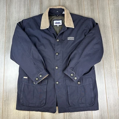 Barn Coat CINTAS Men’s L SIEMENS Insulated Corduroy Collar Blue Chore Jacket - Image 1 of 4