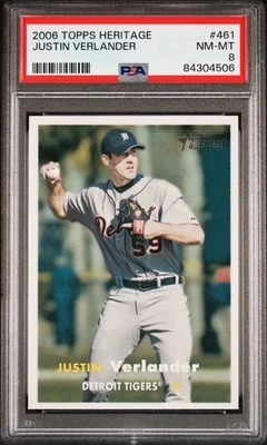 2006 TOPPS HERITAGE #461 JUSTIN VERLANDER PSA 8 - Image 1 of 2