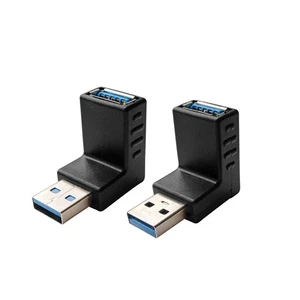 Adattatore USB 3.0 maschio a femmina angolo retto, 90 gradi, USB verso l'alto e verso il basso... - Foto 1 di 5