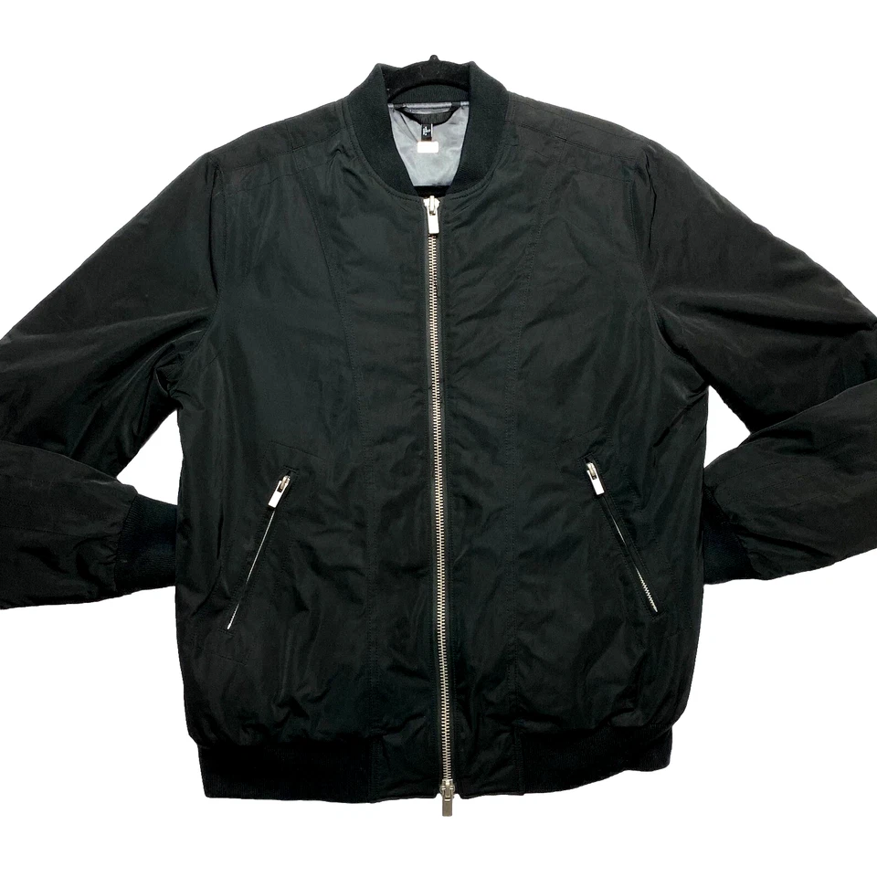 BLK DNM Jacket Mens S Black Lined Nylon Full Zip Quilted Flight Bomber - Image 1 of 4