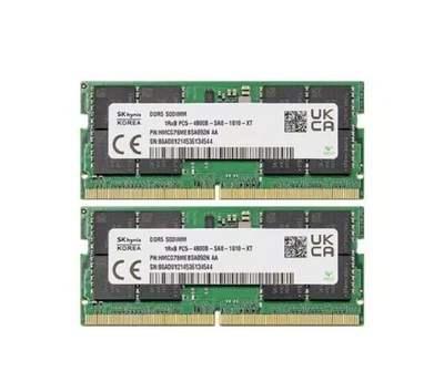 SK Hynix 32GB(16*2) DDR5 RAM 4800MHz PC5-38400 SODIMM Laptop Memory 1Rx8 - Image 1 of 2