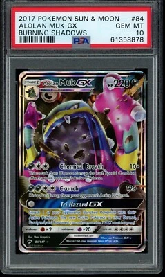 2017 Pokemon Sun & Moon Burning Shadows Alolan Muk GX Holo #84 eBay 1/1 PSA 10 - Image 1 of 4