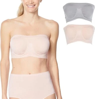 Almohadillas extraíbles Rhonda Shear 2 piezas con aros Bandeau gris rubor ligero XS NUEVO SIN ETIQUETAS (129) Foto 1 de 4