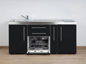 Stengel Miniküche MPGS 180 A Schwarz mit Kühlschrank und  Geschirrspüler - Bild 1 von 4