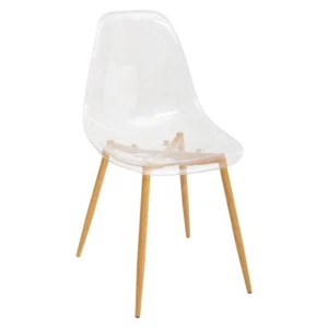 Silla de asiento, transparente, pies efecto roble, colección Taho - Atmosphera - Imagen 1 de 4