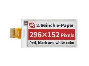 Waveshare 2.66inch E-Paper (B) E-Ink Raw Display 296×152 Red/Black/White SPI - Picture 1 of 8