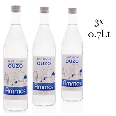 Ouzo Ammos 3x Ouzo Gatsios 37,5 % Alk. 0,7L mit Anis Aperitif Griechische, Greek - Bild 1 von 4