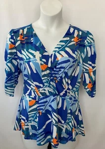 Robert Louis ladies floral print wrap style blouse size L - Picture 1 of 8