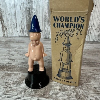 Vintage World's Champion Aren't I A Devil Baby Squirter Figure with Original Box - Image 1 of 4