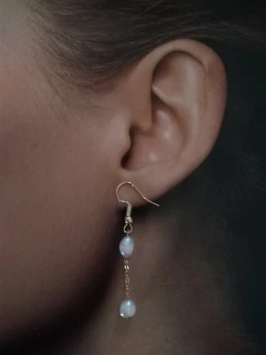 Genuine Freshwater Pearl Natural Baroque Pearl Earring drops 8mm Rose Gold - image 1 of 4