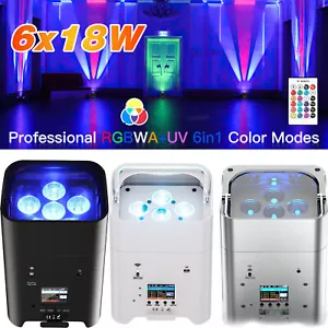6x18W RGBWA+UV Battery Rechargable wifi wireless LED wedding Par Uplighting - Picture 1 of 18