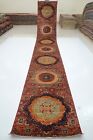 3 x 19 ft Red Mamluk Medallion Turkish Hand knotted Traditional Long Runner Rug
