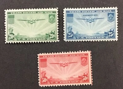 US 1935-1937 VF-XF MNH Sc#C20-C22,  Cv$23.    (W53) - Image 1 of 2