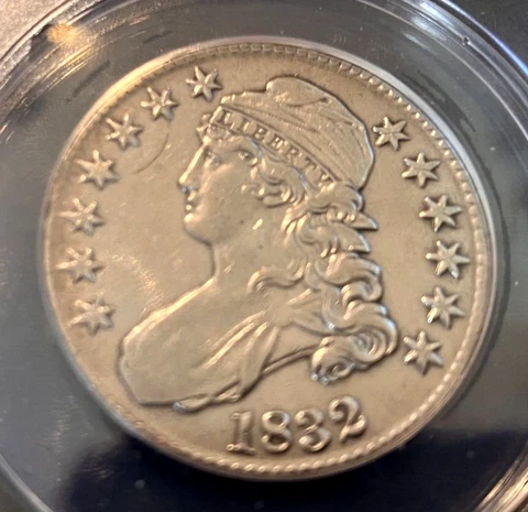 1832-P Bust Half Dollar (AU Details) Tough Date, Certified Cover