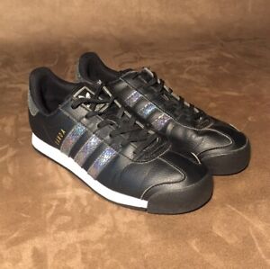 Adidas Black Iridescent Striped Samoa Low Top Sneaker Size 6.5