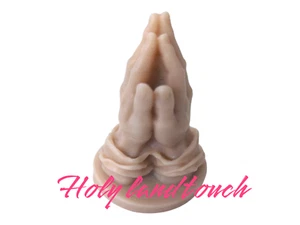 Handmade Praying Hands Candle Christian Decor Unique Spiritual Prayer Sculpture - Picture 1 of 7