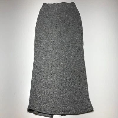 Falda Rue 21 Mujer Talla Pequeña Gris Maxi Larga Acanalada Tejida Tirar de Ventilación Trasera Foto 1 de 4