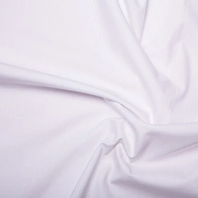 100% Cotton Poplin Fabric Plain - WHITE - Craft Fabric Material Metre - Image 1 of 3