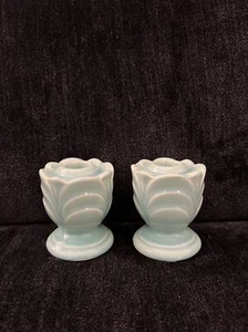 Vtg Royal Haeger Seafoam Green Teal Blue Candleholders MCM McCoy - Picture 1 of 5