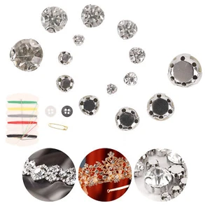 Aplicación mixta de pedrería de 3 mm-10 mm para coser cuentas de cristal de plata - Imagen 1 de 12
