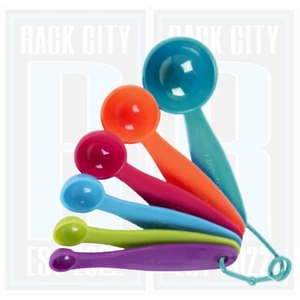 6 x Messlöffel Farbe Kunststoff 1/8 Teelöffel zu Esslöffel Utensil Küche - Bild 1 von 5