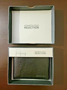 Kenneth Cole Mens Black Leather Bifold Wallet Item No. 5601585SSN (NWD) - Picture 1 of 7