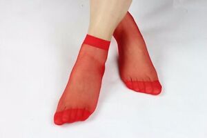 10pairs Women's Ultra Thin Ankle Socks Transparent Short Silk Stockings